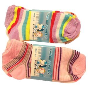 6 Pair of Cute Colorful Girls Anklets Socks Sz 6-8 NEW